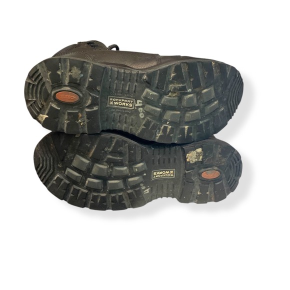 Rockport Works Women's Black Leather Steel Toe Safety Work Boots RK465 Sz 8.5 W - Picture 11 of 13